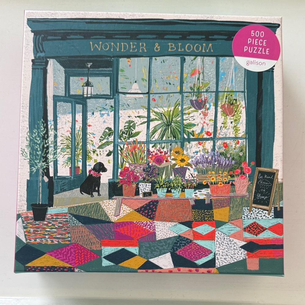 Galison Wonder & Bloom 500-Piece Puzzle - Plants - Dog - Flower Shop